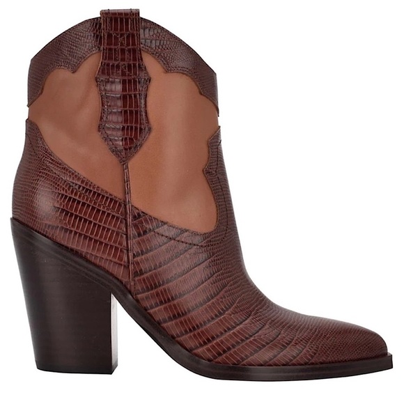 Marc Fisher Shoes - Marc Fisher Gona Western Boots Brown Leather Pointed Toe Women’s Size 10 New